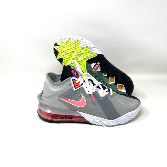 NIKE Women Size CV7562 005 LEBRON XVIII LOW lt Smoke Grey Sunset Sulse Shoes - Picture 5 of 11
